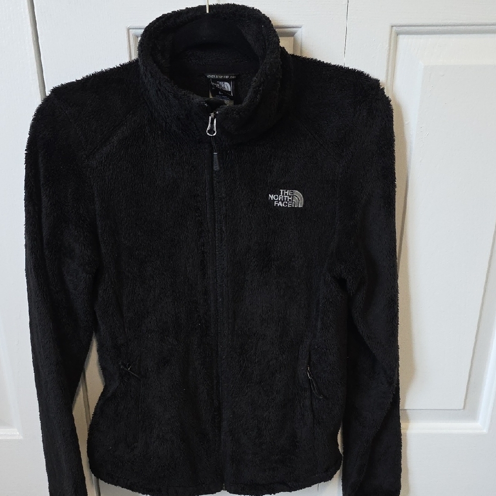 The North Face Black Teddy Jacket Plush Fleece Stand-Up Collar